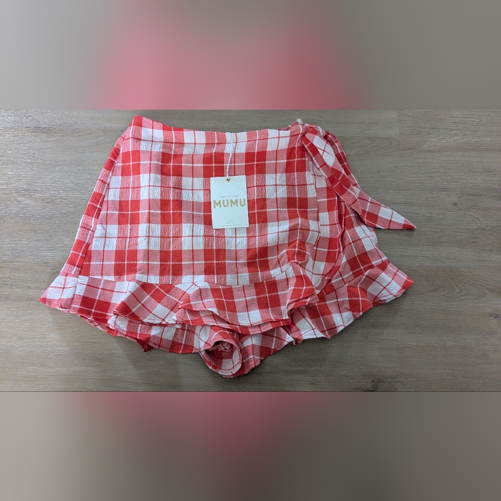 Show Me Your MuMu Wrap Skort Orange And White New With Tag Women Sz X-Small